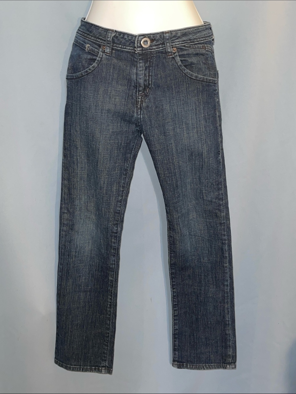 Volcom Men's Straight Jeans in Dark Blue Denim